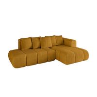 ECKSOFA Ottomane Rechts CLOUD-L-v1 280x185x90 Senfgelb Cord - Currygelb, Holzwerkstoff/Kunststoff (185/280cm) - ALTDECOR