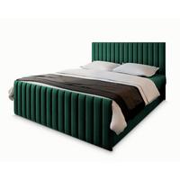 BOXBETT ARION 140x200 cm mit Matratze und Topper, H2+H3 - Grün - Grün, Holz (140/200cm) - MASSENO