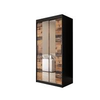 SCHWEBETÜRENSCHRANK 200/100/62 2-türig - Eichefarben/Schwarz, Holz/Kunststoff (100/200/62cm) - MÖBEL KRYSPOL