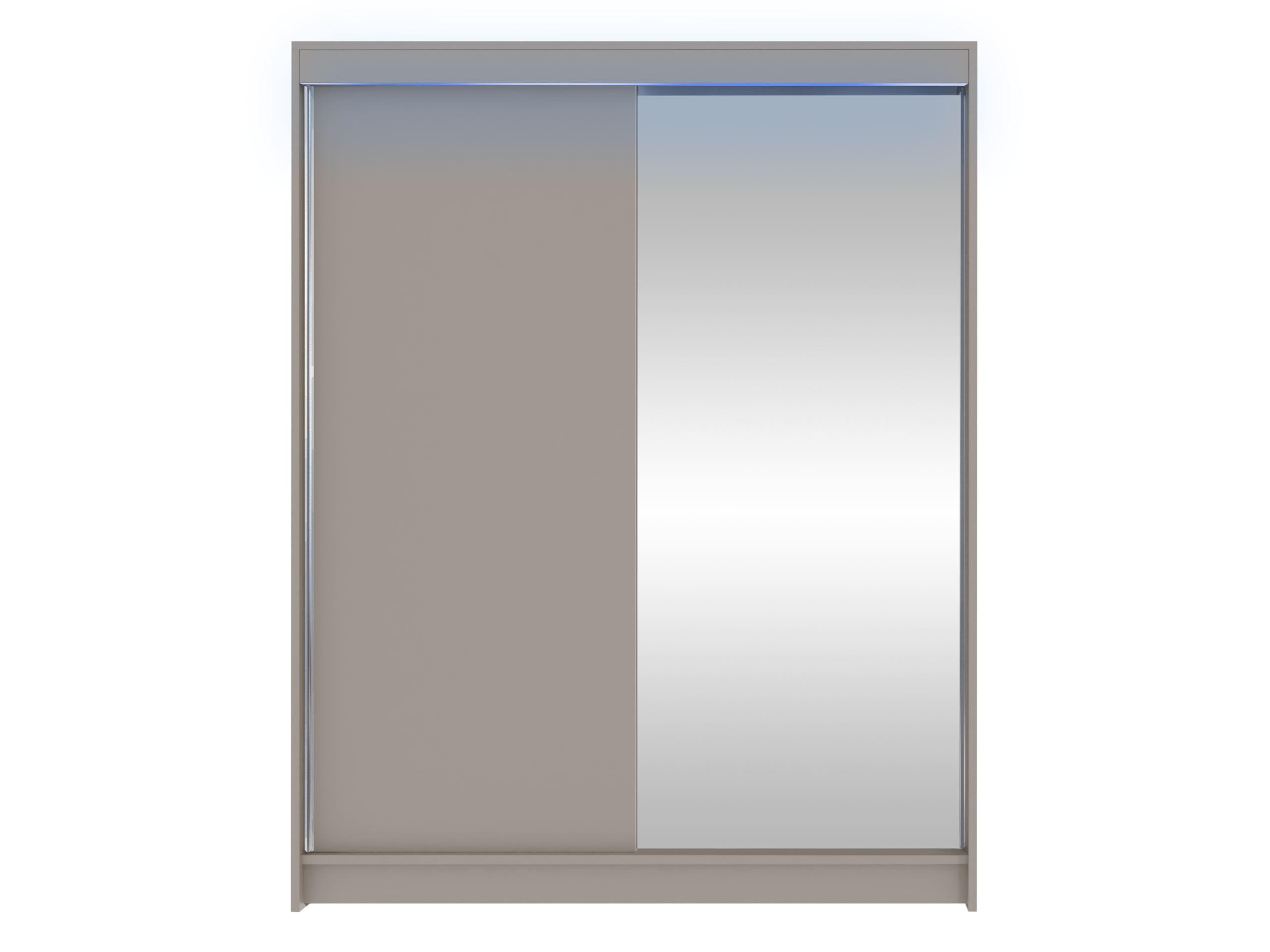 SCHWEBETÜRENSCHRANK Camino I mit RGB LED Beleuchtung - Kaschmir/Silberfarben, Holzwerkstoff/Metall (150/200/58cm) - MIRJAN24