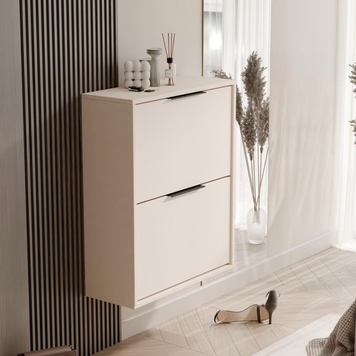SCHUHSCHRANK Muno mit 2 Türen, Sandfarben - Sandfarben, Holzwerkstoff (60/87.5/30cm) - Beautysofa