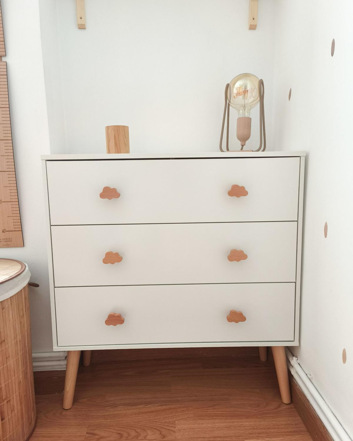KOMMODE mit 3 Schubladen Weiß Cloudy - Weiß, Holzwerkstoff (80/76/30cm) - Beliani