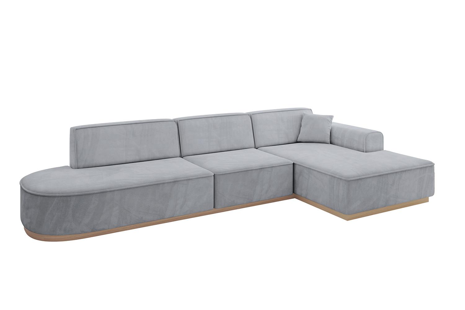 ECKSOFA Ottomane Rechts IREA-L2 - 327x165x80 cm Grau - Titanfarben, Holzwerkstoff/Textil (327/165cm) - ALTDECOR