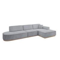 ECKSOFA Ottomane Rechts IREA-L2 - 327x165x80 cm Grau - Titanfarben, Holzwerkstoff/Textil (327/165cm) - ALTDECOR