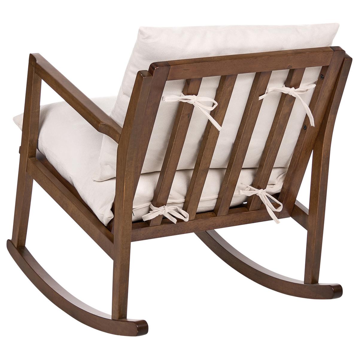 SCHAUKELSESSEL Holz Braun/Hellbeige Kjevik - Beige/Braun, Textil (65/75/75cm) - Beliani