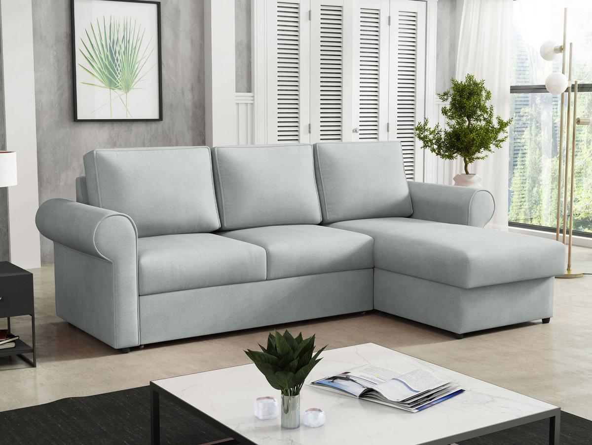ECKSOFA Monaco - Hellgrau/Schwarz, Holz/Textil (246/155cm) - MIRJAN24