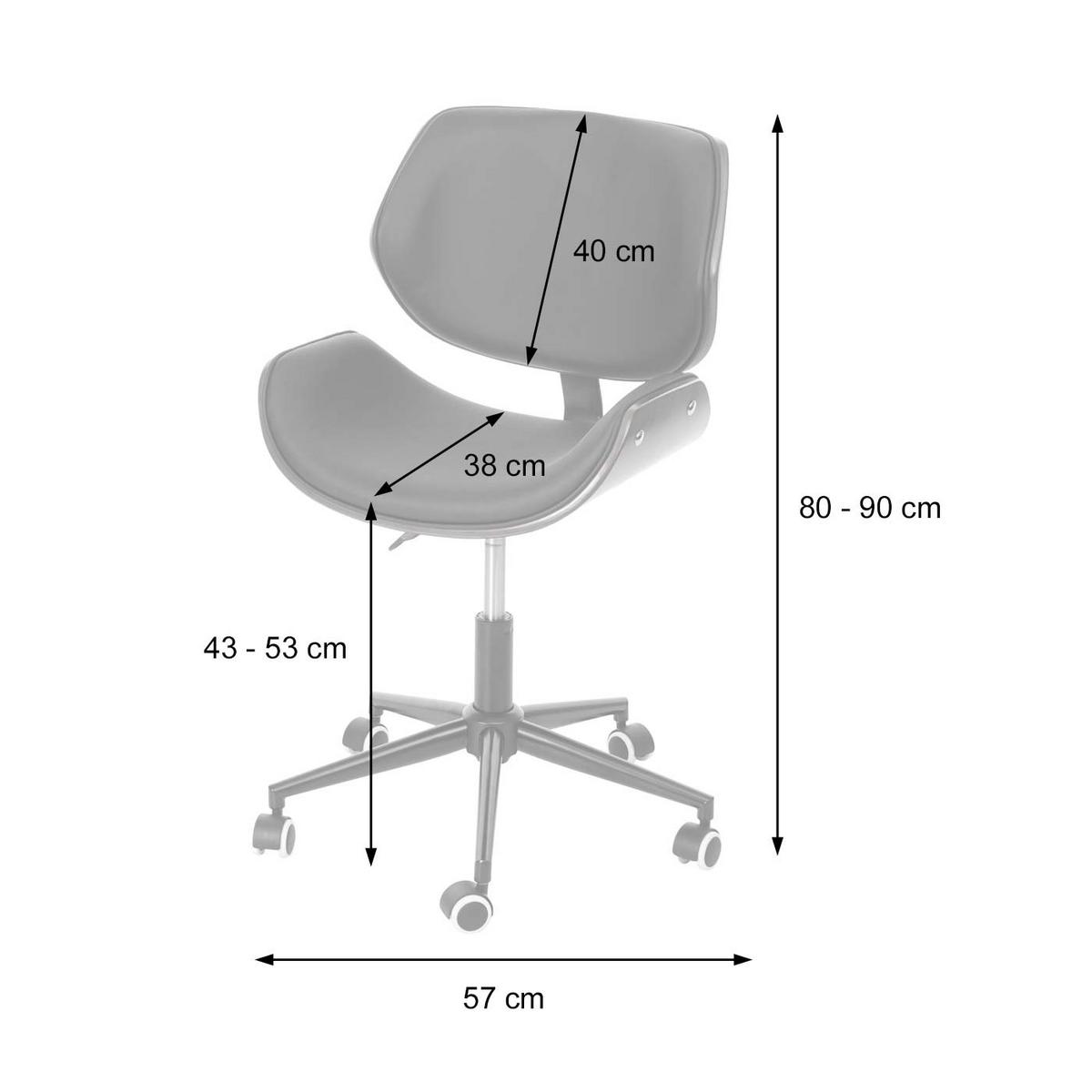 BÜROSTUHL Braun - Braun, Textil (57/90/57cm) - MCW