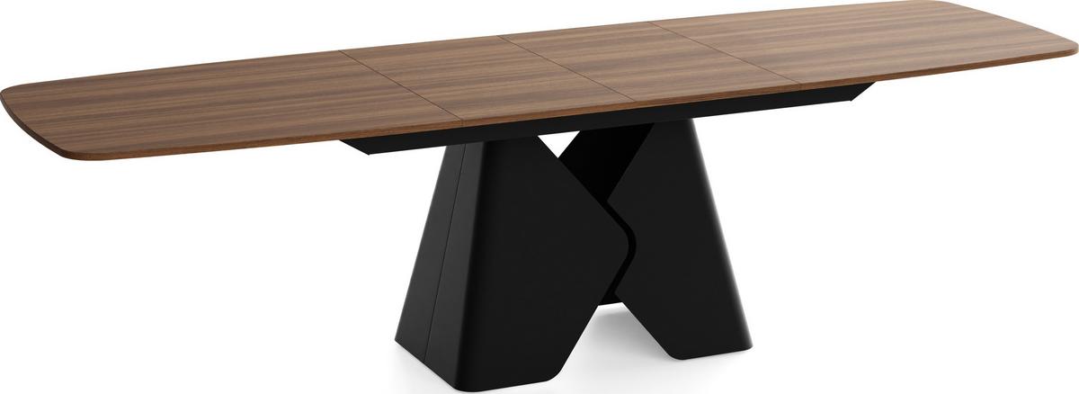 ESSTISCH Vanta rechteckig ausziehbar verlängerbar mit Schwarzem Metallgestell, Nussbaum Braun 180-270/90/76 cm - Walnussfarben/Schwarz, Holzwerkstoff/Metall (90/270/76cm) - WFL GROUP