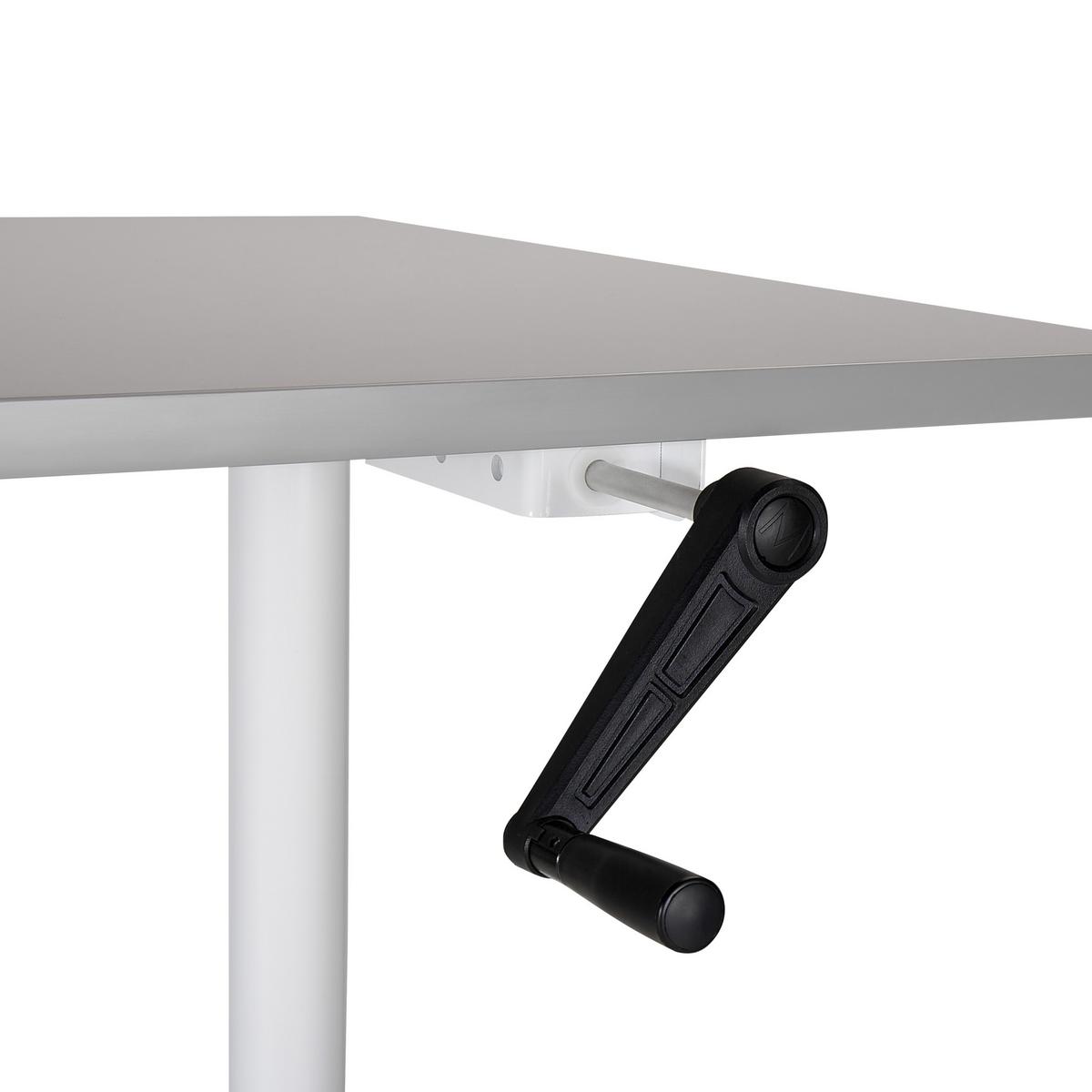 SCHREIBTISCH grauweiß 160/72 cm manuell höhenverstellbar Destin IV - Weiß/Grau, Holz (72/160/74cm) - Beliani