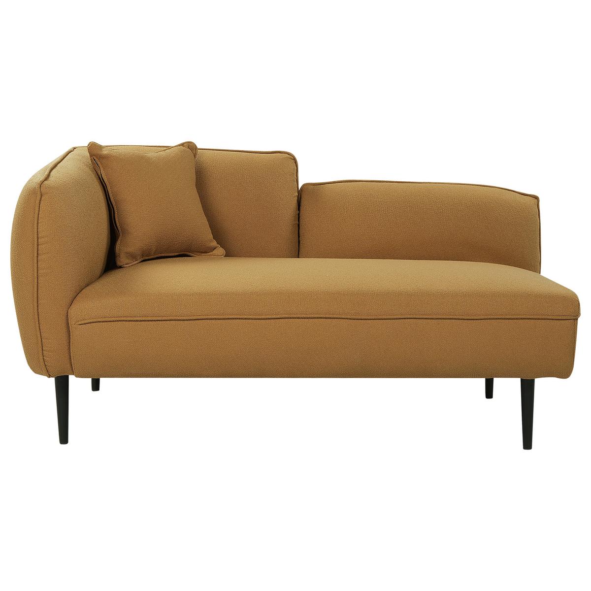 CHAISELONGUE-LINKSSEITIGE Bouclé Senfgelb Chevannes - Gelb/Schwarz, Textil (138/74/77cm) - Beliani