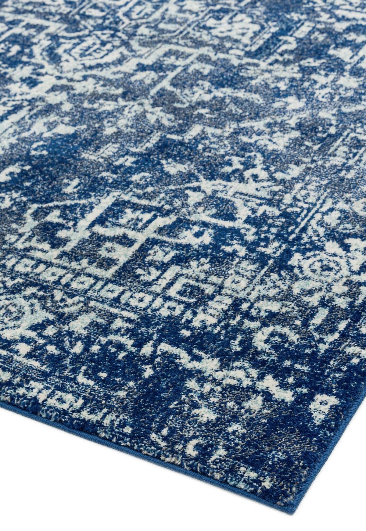 TEPPICH LODI-Lambro, im Vintage-Stil, Dunkelblau, 120 x 170 cm - Blau, Textil (120/170cm) - KADIMA DESIGN