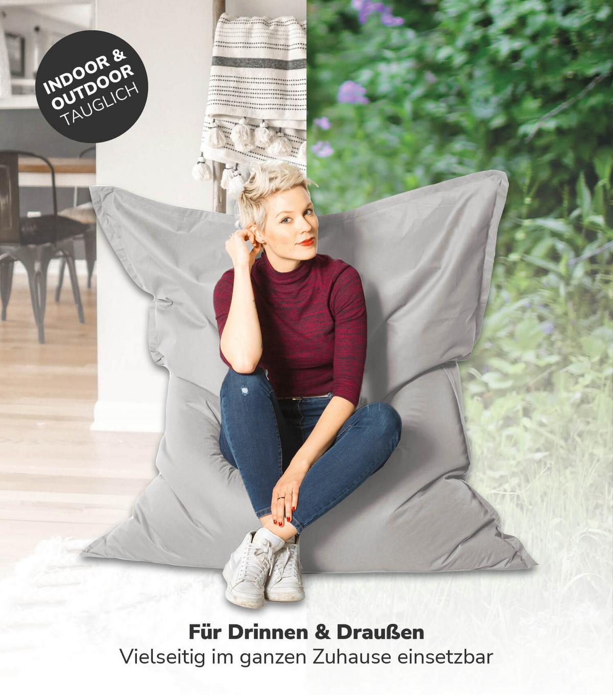 OUTDOOR SITZSACK XXL Der Große - Grau, Textil (130/170/20cm) - Mokebo