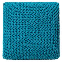 POUF Conrad 50/50/31 cm - Blau, Naturmaterialien/Textil (50/31/50cm) - Beliani