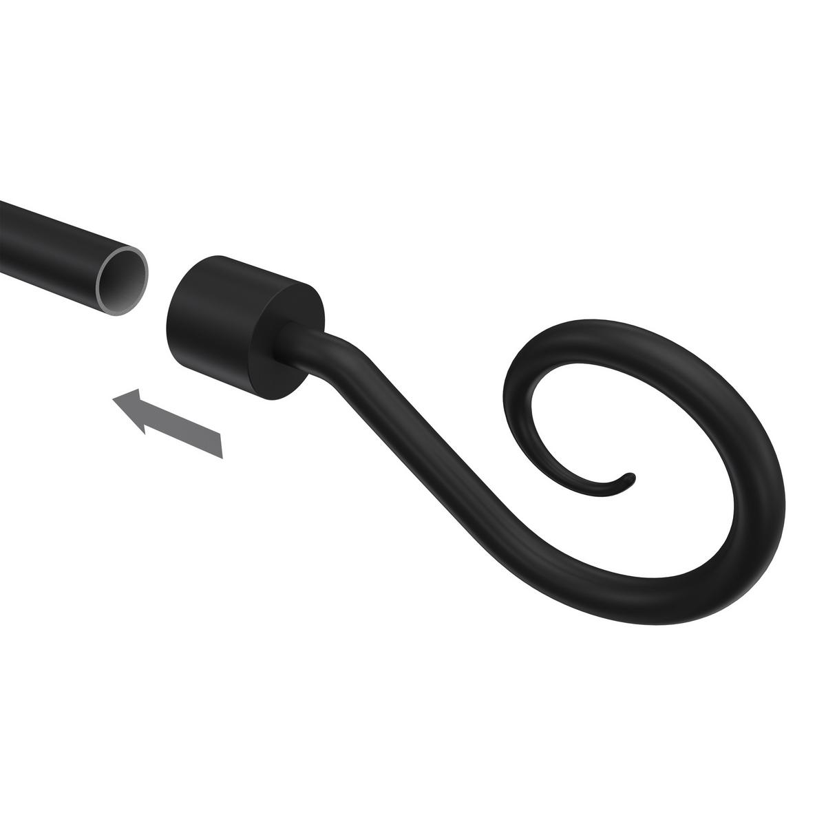 ENDSTÜCKE FÜR GARDINENSTANGEN / TELESKOPSTANGEN Helix 16/13 mm Ø Schwarz, Packung 2 Stück - Schwarz, Kunststoff (12.2/6.3/6.3cm) - INTERDECO