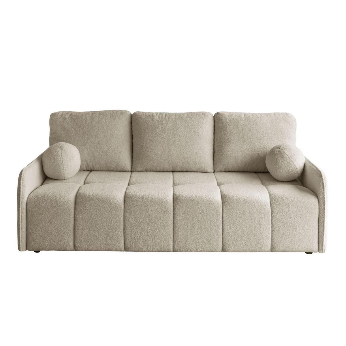 SCHLAFSOFA Morena, zweisitzig, mit Schlaffunktion, Quelle 16 - Ecru, Textil (207/90/90cm) - Lookway
