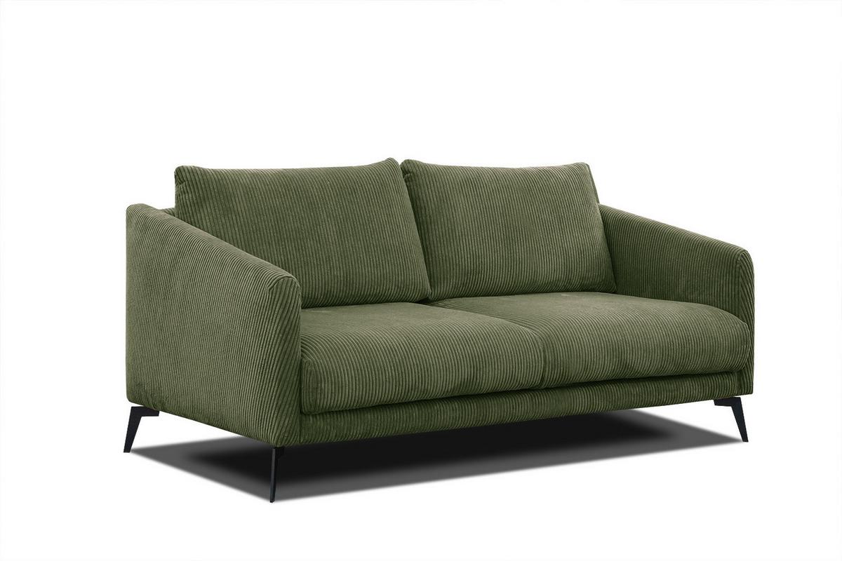 SOFA VILT 2,5-Sitzer, olivgrün - Schwarz/Olivgrün, Holzwerkstoff/Textil (202/89/94cm) - Wozimo