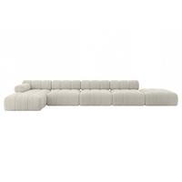 ECKSOFA modulares Sofa Lizur-L3 - 475x160x70 cm Creme Cord - Hellgrau/Creme, Holzwerkstoff/Textil (475/160cm) - ALTDECOR