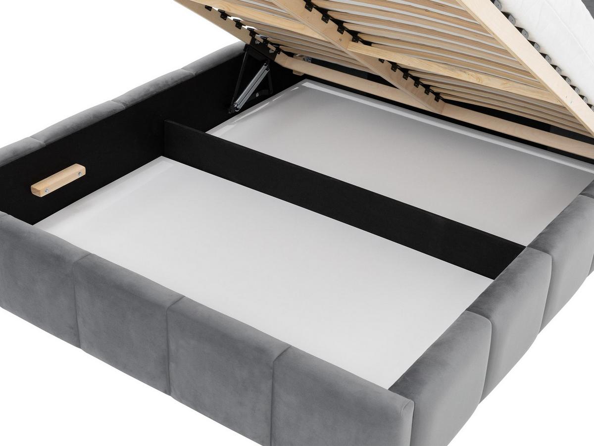 POLSTERBETT Amber - Creme/Schwarz, Holzwerkstoff/Textil (180/200cm) - MIRJAN24