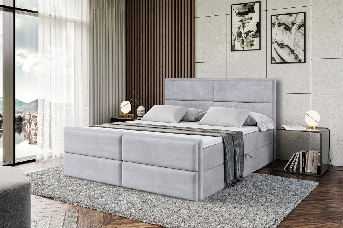BOXBETT AURA-Z - 140 x 200 - H3 - Hellgrau - Hellgrau, Holzwerkstoff (140/200cm) - ALTDECOR