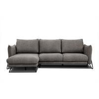 ECKSOFA HOSTEN 4-Sitzer, braun - Schwarz/Braun, Holzwerkstoff/Textil (158/269cm) - Wozimo