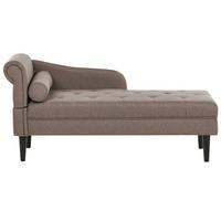 CHAISELONGUE-LINKSSEITIGE Stoff Taupe Yvoire - Taupe/Beige, Textil (68/72/151cm) - Beliani