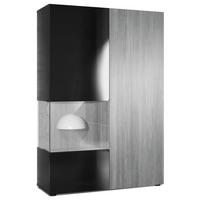 VITRINE Morena Tür und Einsatz in Avola-Anthrazit - Anthrazit, Holzwerkstoff (91.5/136.5/37cm) - Vladon
