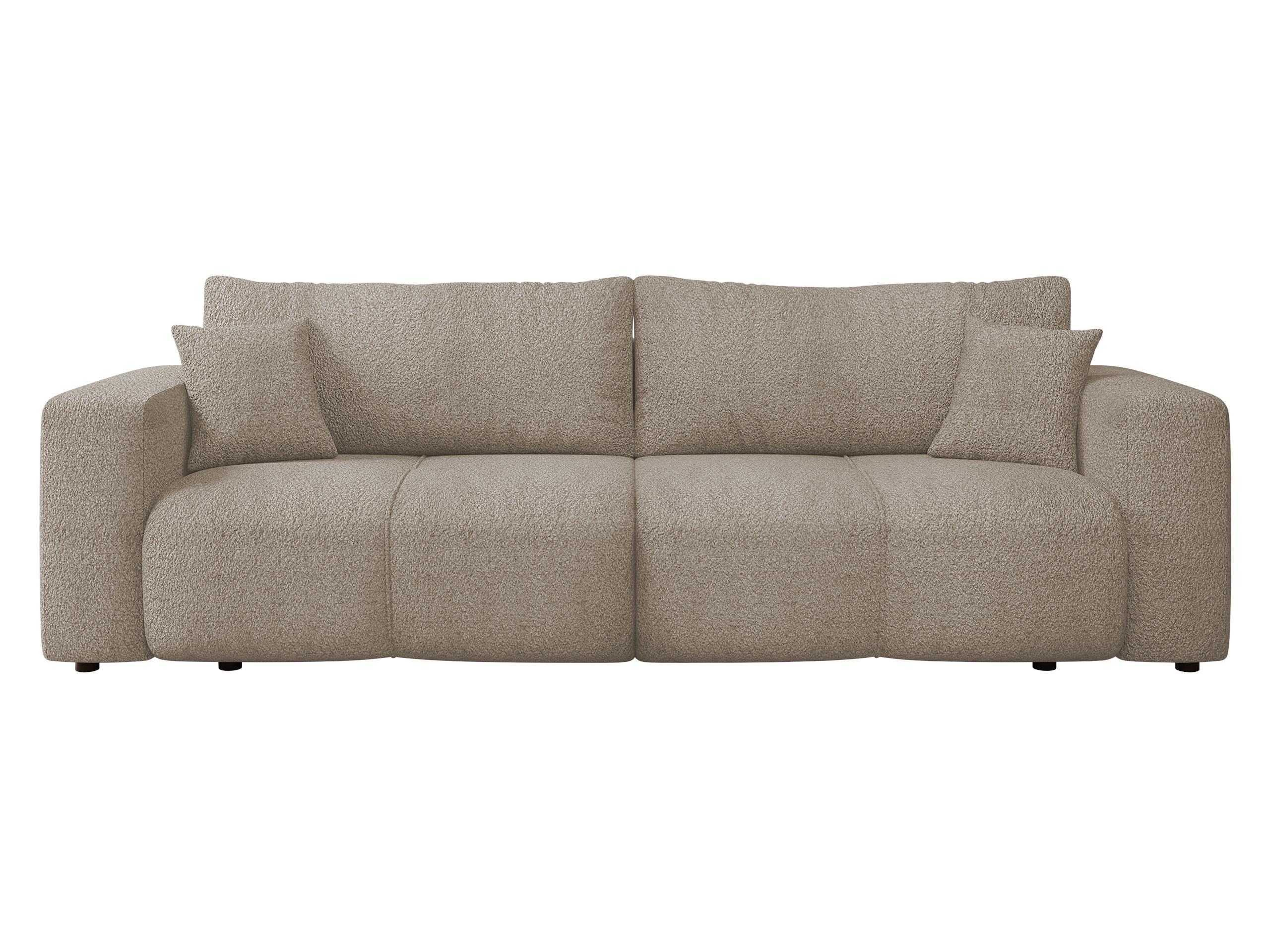 SCHLAFSOFA Furyn Boucle - Schwarz/Braun, Holzwerkstoff/Kunststoff (248/82/92cm) - MIRJAN24