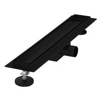 DUSCHRINNE 50cm - Schwarz, Metall (13.9/7.8/54cm) - LuxeBath