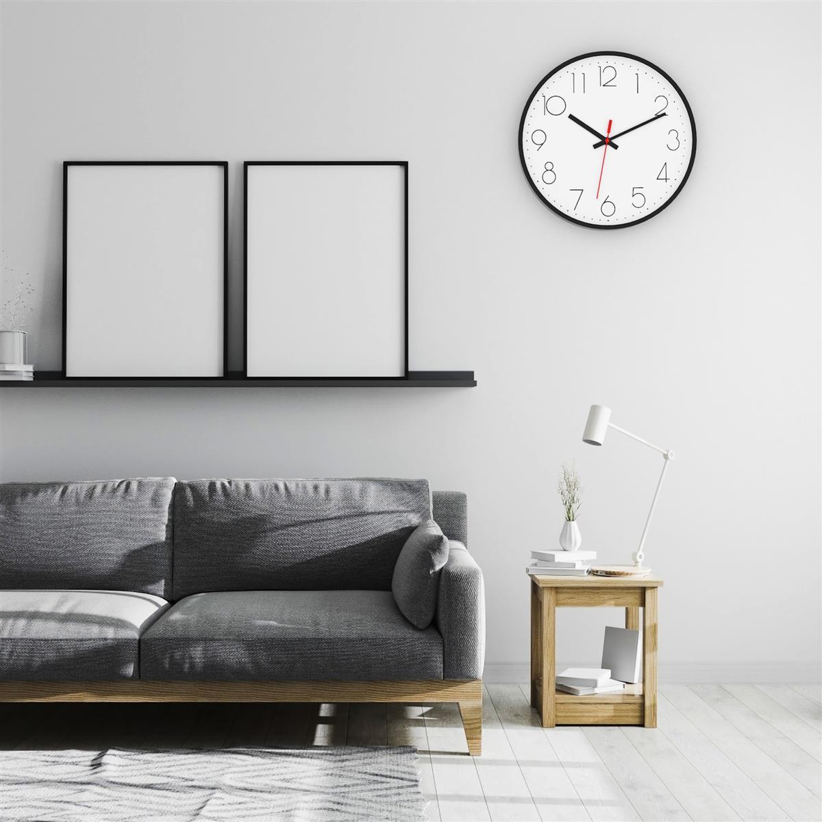WANDUHR 30.5 cm - Weiß, Kunststoff (30.5/30.5/4.5cm) - Intirilife