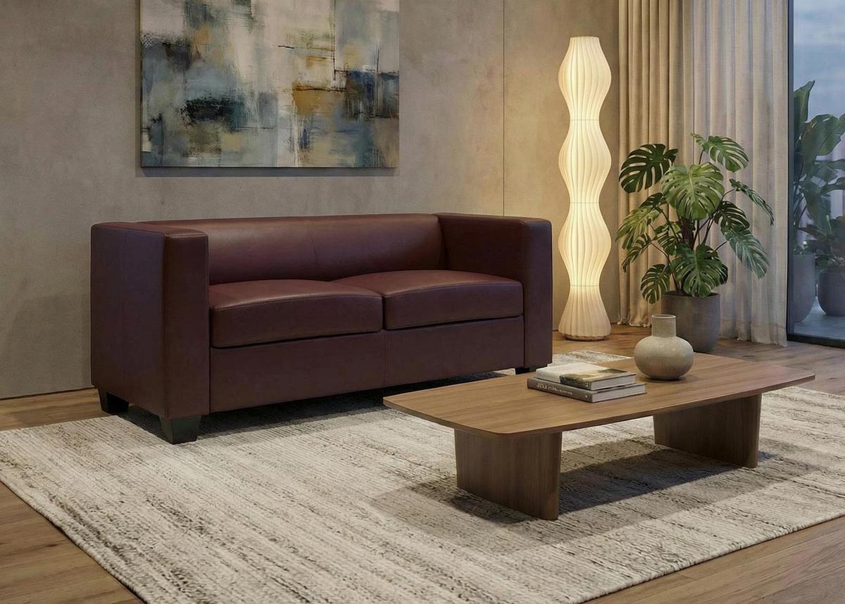 2-SITZER SOFA Rotbraun - Rotbraun/Hellgrün, Textil (137/70/75cm) - MCW