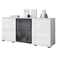 KOMMODE Caro SB 154 4D - Schwarz/Weiß, Holzwerkstoff/Kunststoff (150/70/40cm) - MIRJAN24