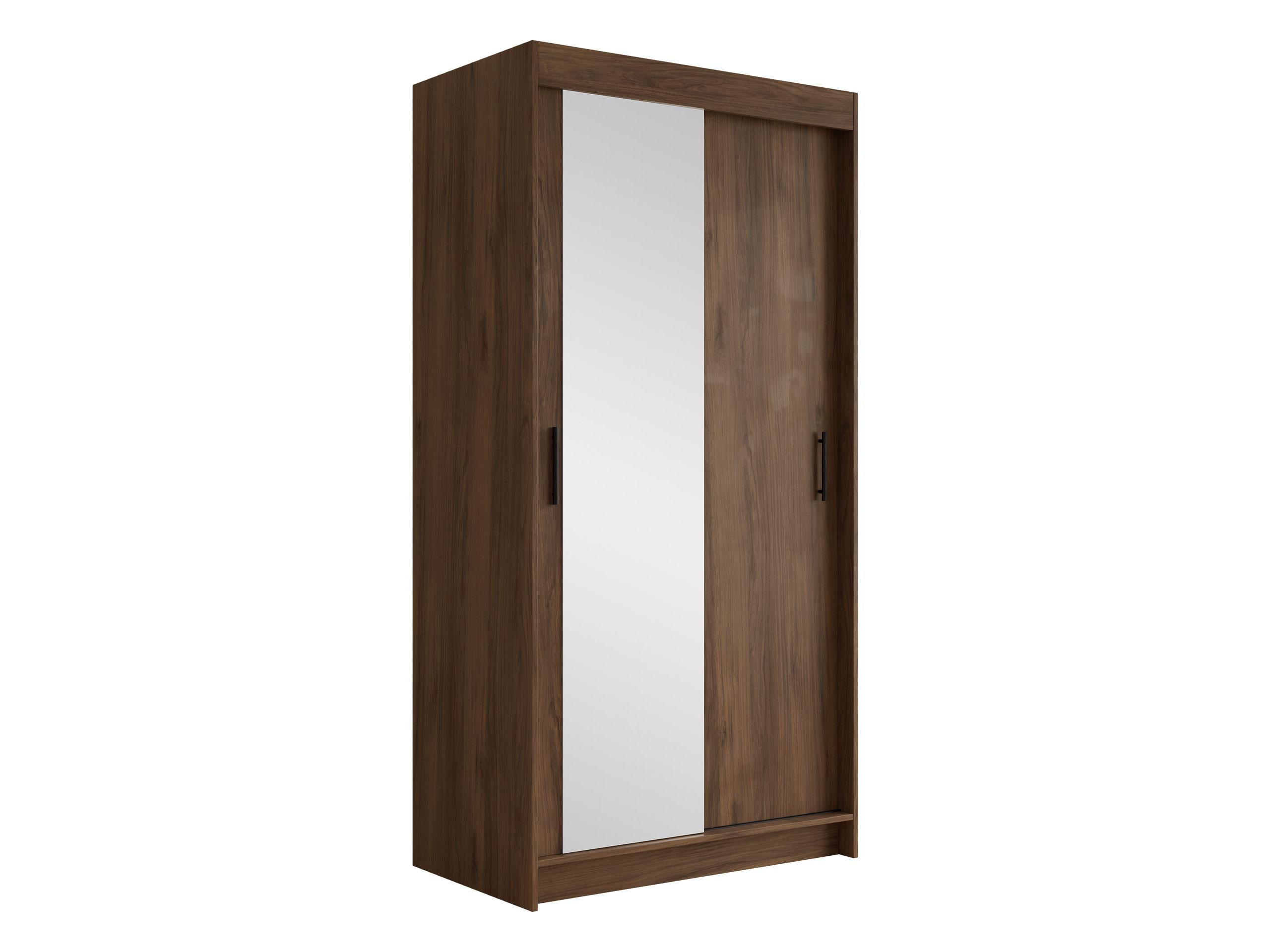 SCHIEBETÜRENSCHRANK Infinity II 120 - Nussbaumfarben/Schwarz, Holzwerkstoff/Kunststoff (120/200/58cm) - MIRJAN24