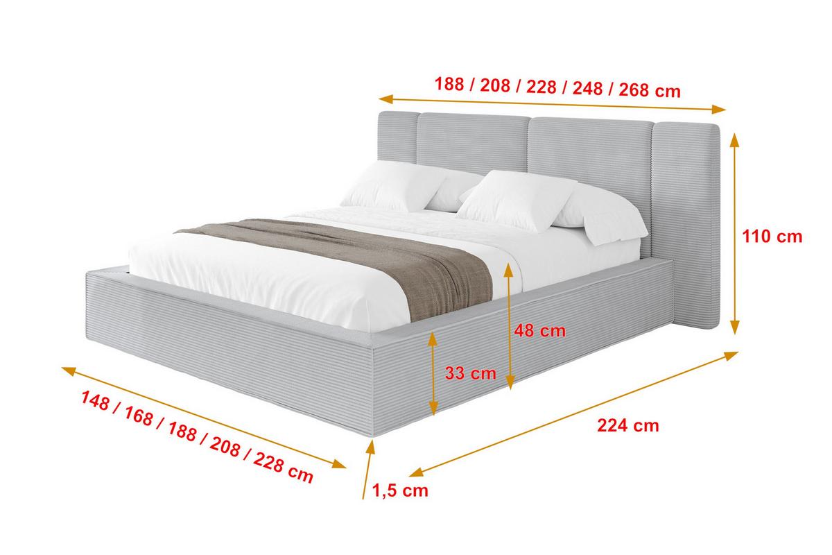 POLSTERBETT mit Bettkasten und Lattenrost, Bett mit Matratze H3/H4 - RIVO 120x200 Grau - Anthrazit, Holzwerkstoff/Textil (120/200cm) - ALTDECOR