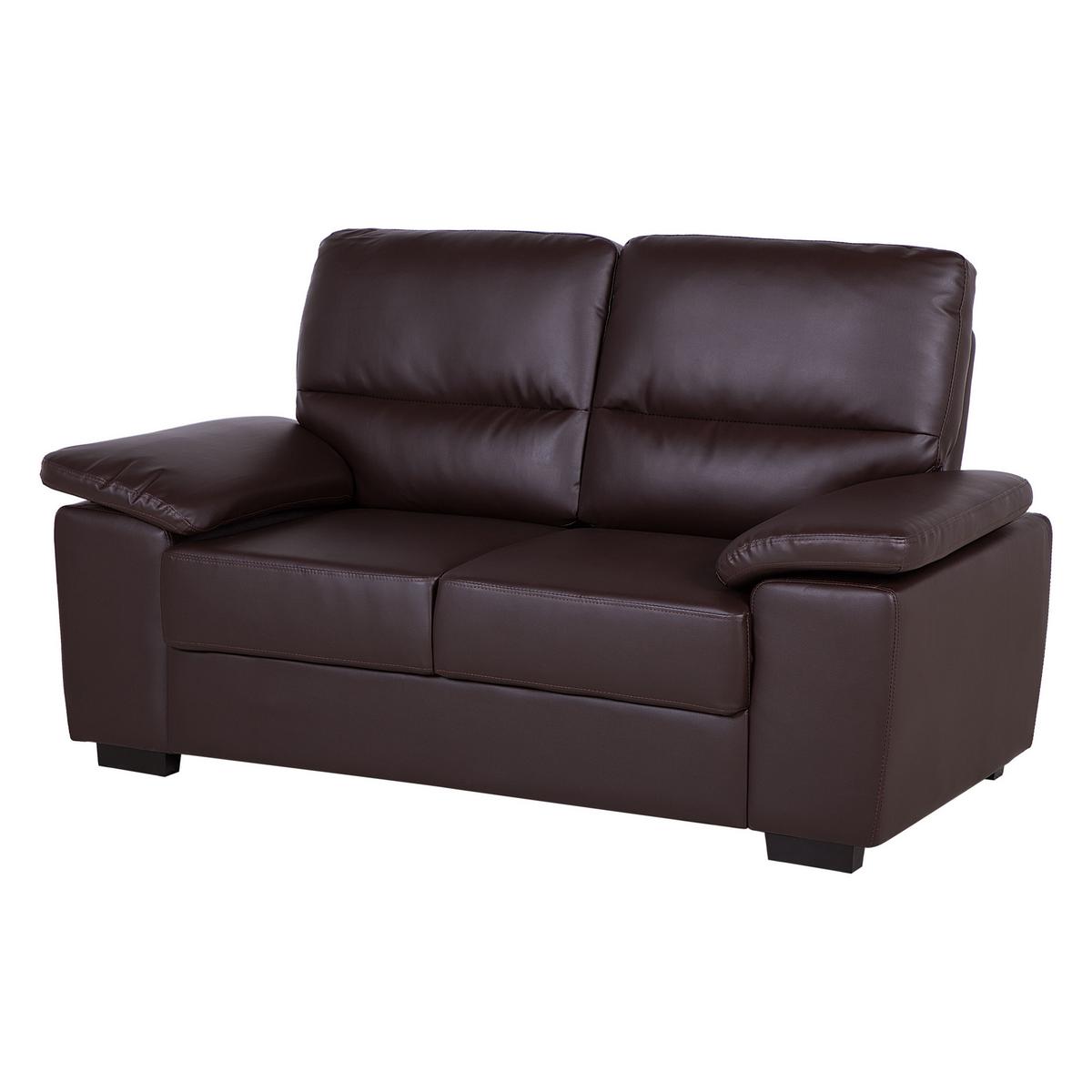5-SITZER SOFA SET Kunstleder Dunkelbraun Vogar - Dunkelbraun, Kunststoff (195/90/74cm) - Beliani