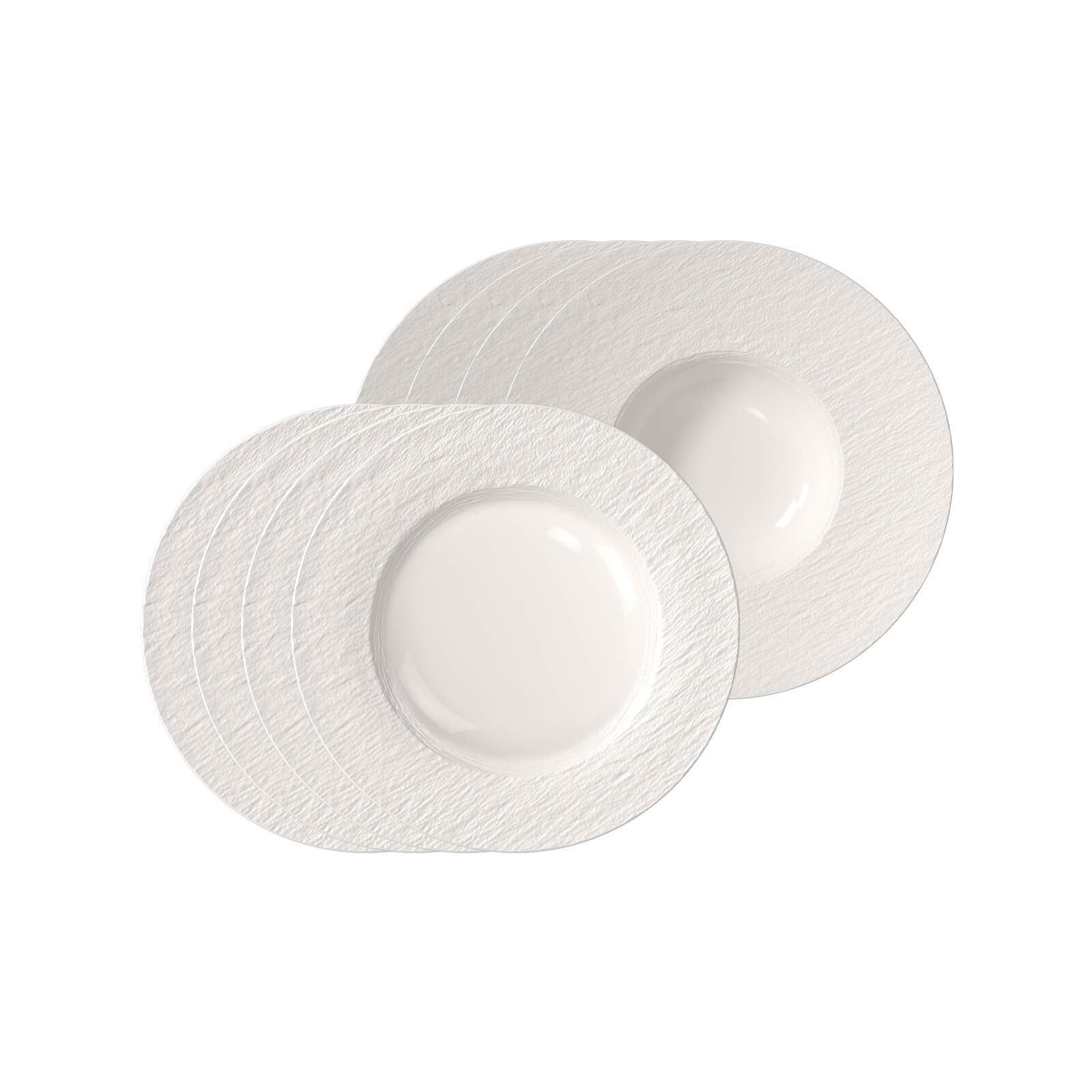 TELLER-SET Manufacture Ice weiß 8-tlg. - Weiß, Keramik (2/2/2cm) - Villeroy & Boch