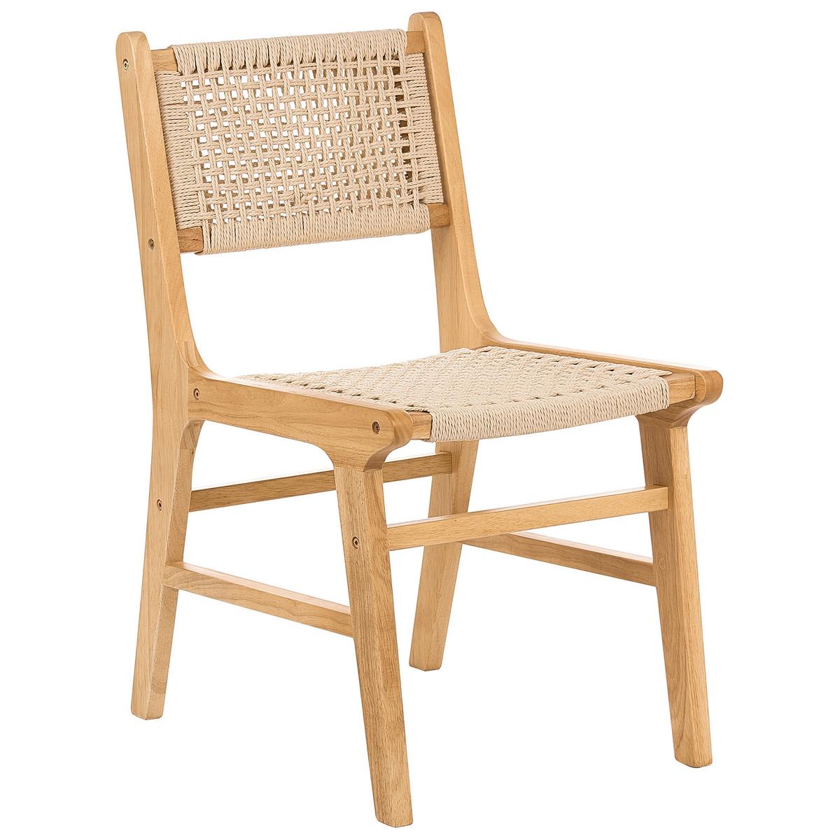 ESSZIMMERSTUHL 2er-Set Holz Hellbraun/Beige Ozella - Hellbraun, Holz (46/84/55cm) - Beliani