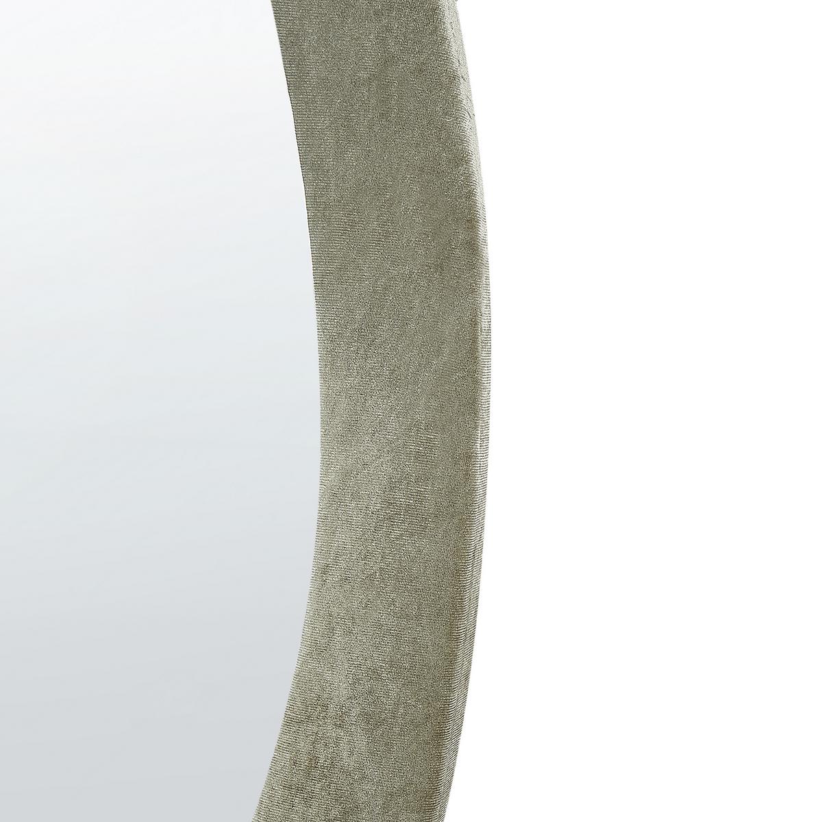WANDSPIEGEL Samtstoff olivgrün asymmetrisch 59/90 cm Lenax - Grün, Textil (59/90/2cm) - Beliani