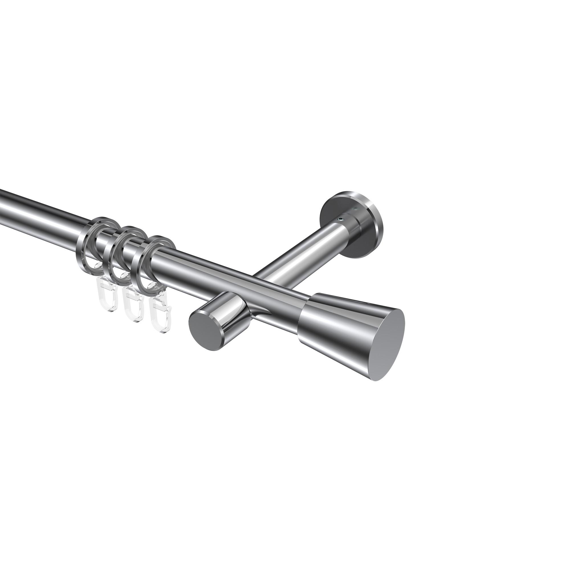 GARDINENSTANGE Prestige Sitra 140 cm, 1-läufig, 20 mm Ø Chrom - Chromfarben, Metall (140cm) - INTERDECO