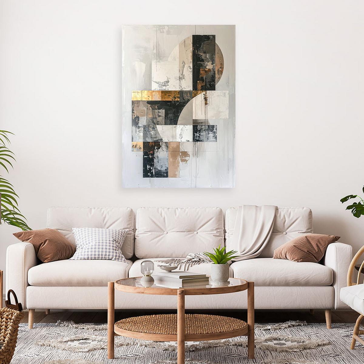 LEINWANDBILD Abstraktion 70x100cm - Grau, Textil (70/100cm) - Feeby