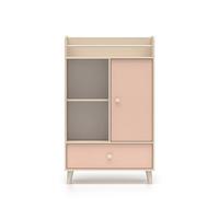 BÜCHERREGAL Alycia Beige - Korallenrosa - Holzeffekt - Pink, Holz (80/132/40cm) - Petits-meubles