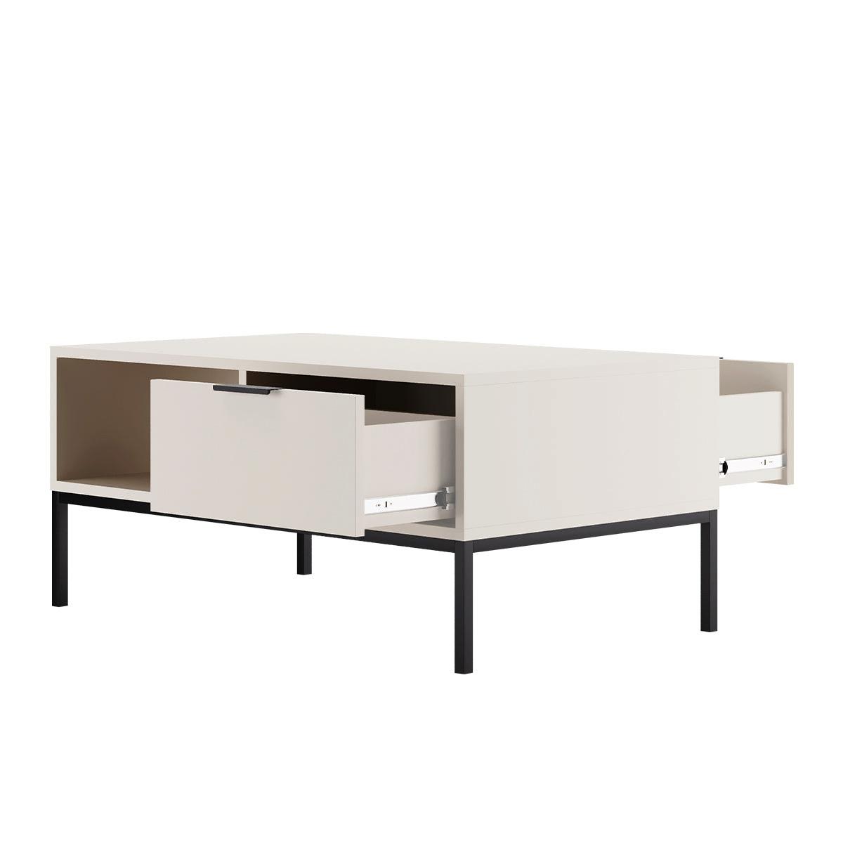 COUCHTISCH Seattle Weiß und Schwarz - Weiß, Holzwerkstoff (60/100/45.4cm) - Petits-meubles