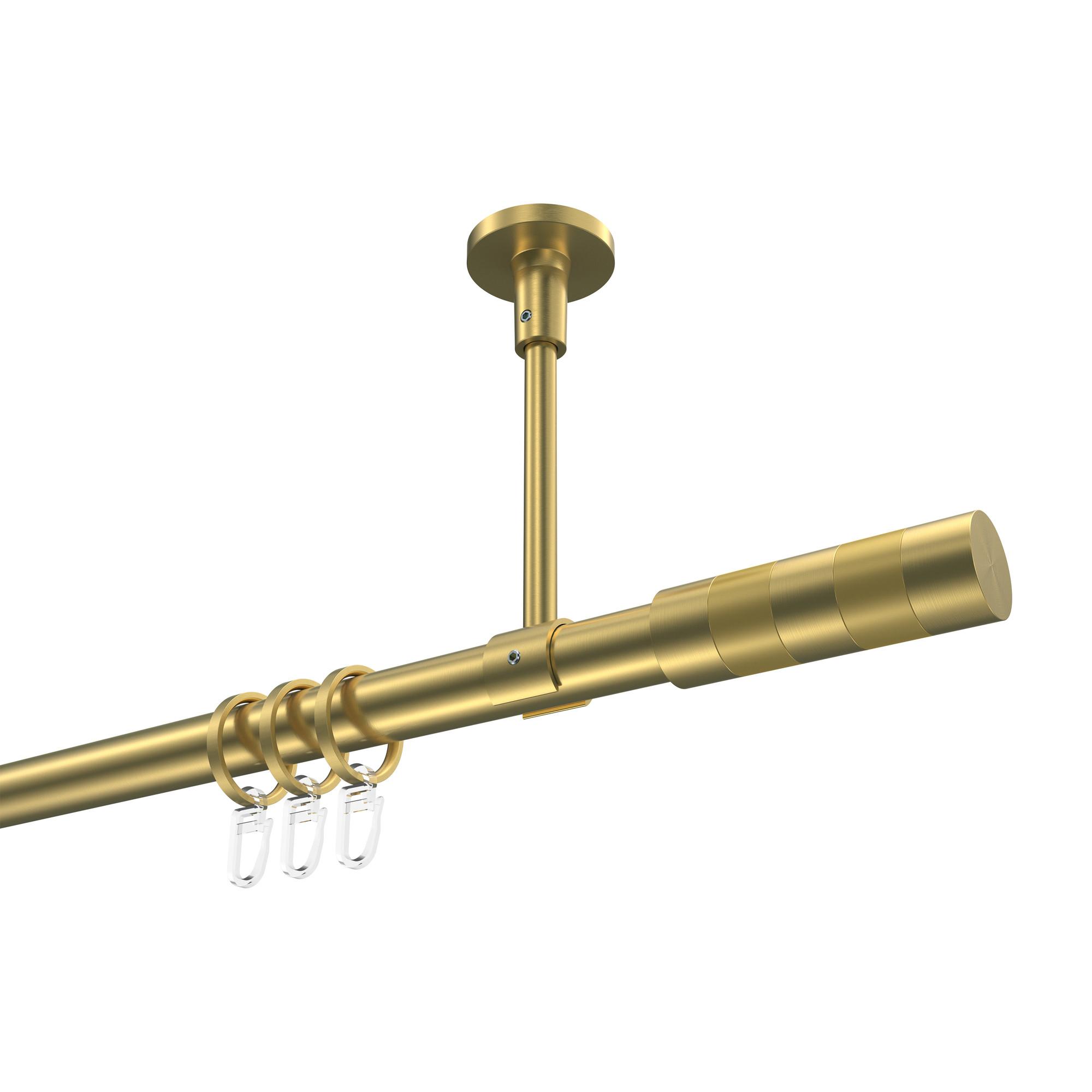 GARDINENSTANGE Sonette Mavell 520 cm (geteilt in 4 x 130 cm), 1-läufig, 20 mm Ø Messing-Optik - Messingfarben/Goldfarben, Metall (520cm) - INTERDECO