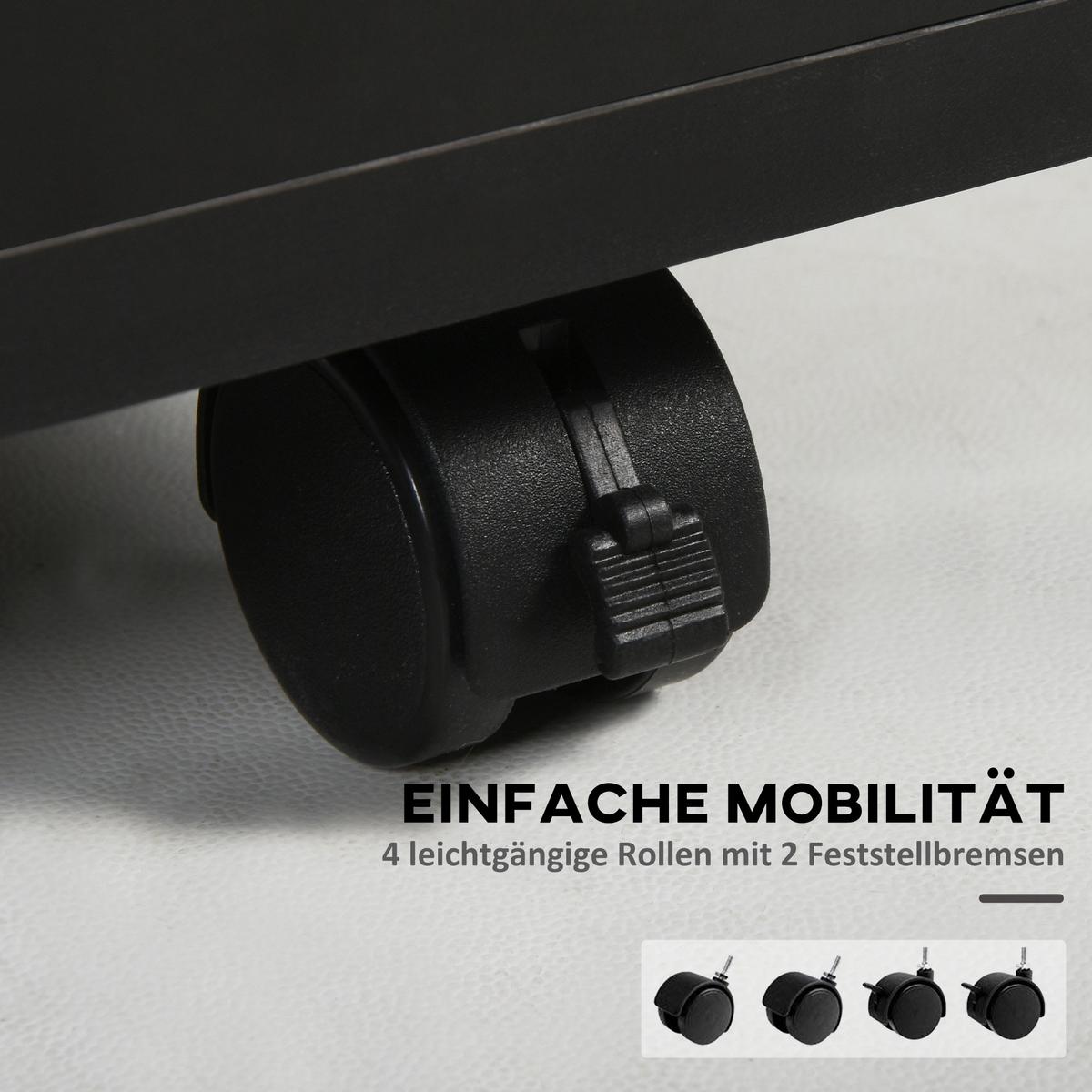 ROLLCONTAINER, Spanplatte, Schwarz, 40 x 35 x 60 cm - Schwarz, Metall (35/60/40cm) - HOMCOM