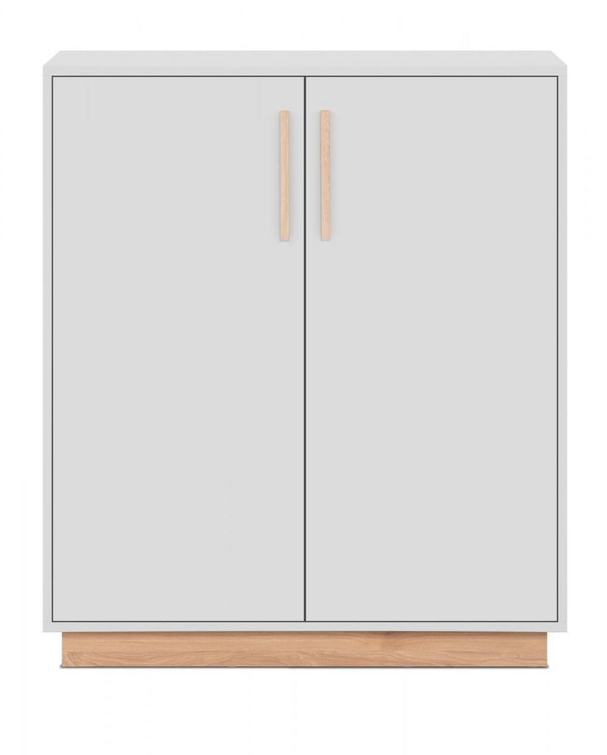KOMMODE grau, Hickory Walnuss 82 cm, Sideboard 2-türig - Walnussfarben/Grau, Holzwerkstoff/Metall (82/94/40cm) - Furn.Design