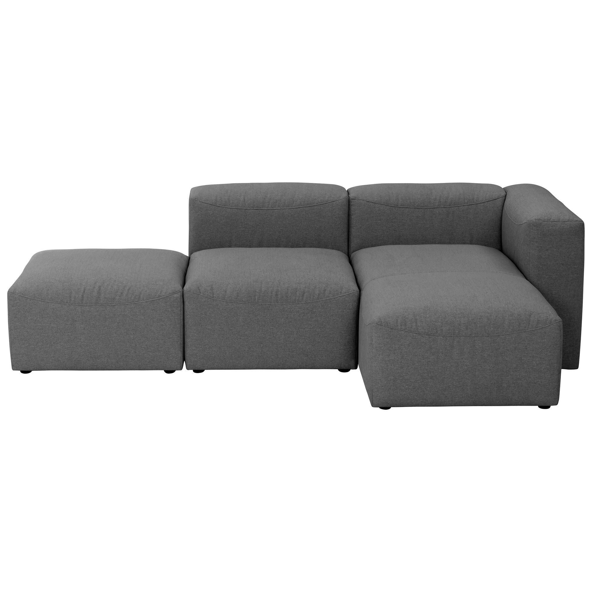 ECKSOFA mit Hocker links Kattrina Flachgewebe anthrazit - Anthrazit, Kunststoff (160/250cm) - 58aufmkessel