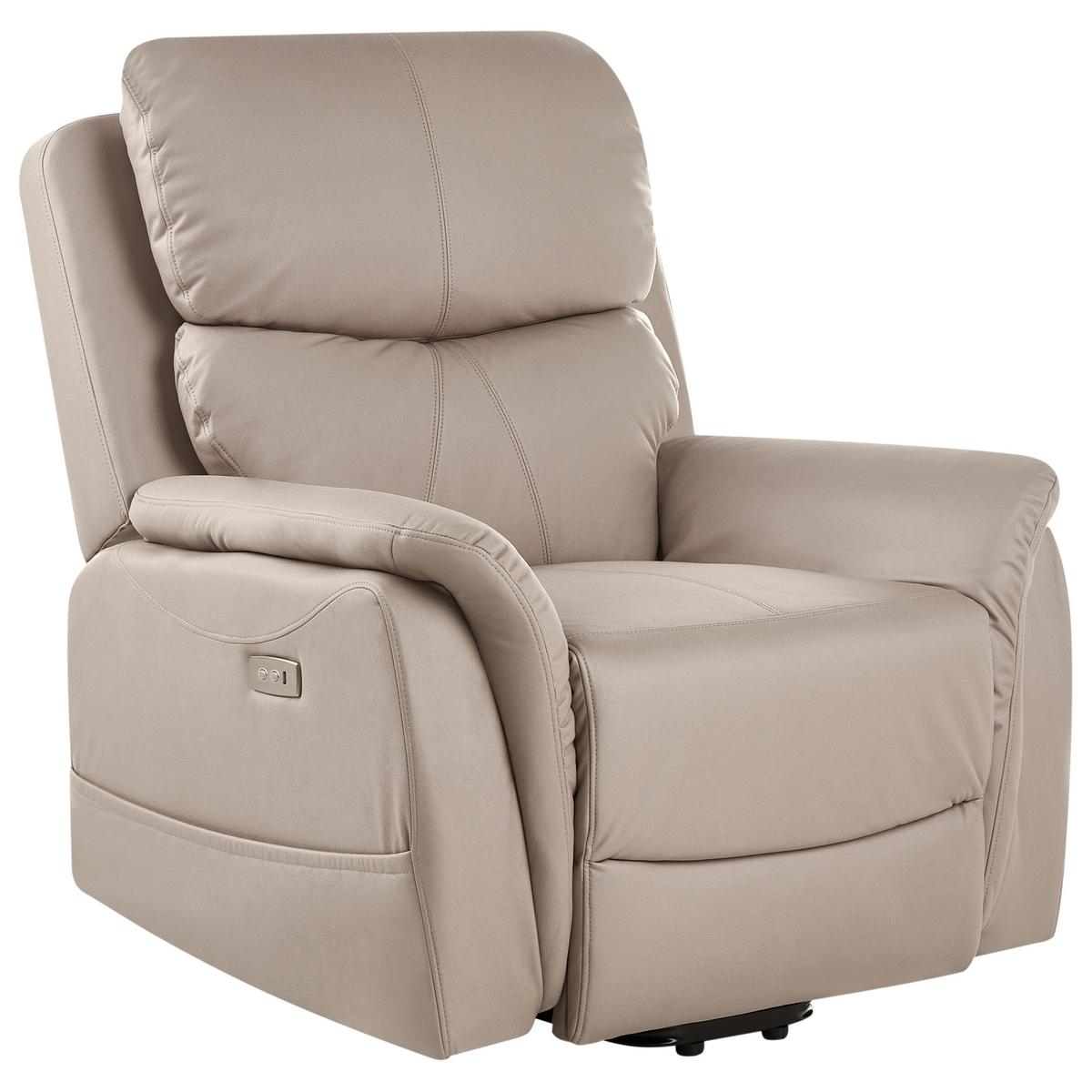 ELEKTRISCHER-FERNSEHSESSEL mit Massagefunktion Stoff Taupe Glorie - Taupe, Textil (85/82/85cm) - Beliani