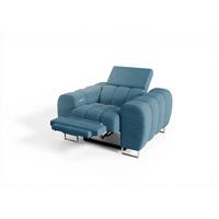 SESSEL Bastien Relax In Stoff Aragon - Blau, Holzwerkstoff/Textil (125/95/97cm) - Fun Möbel