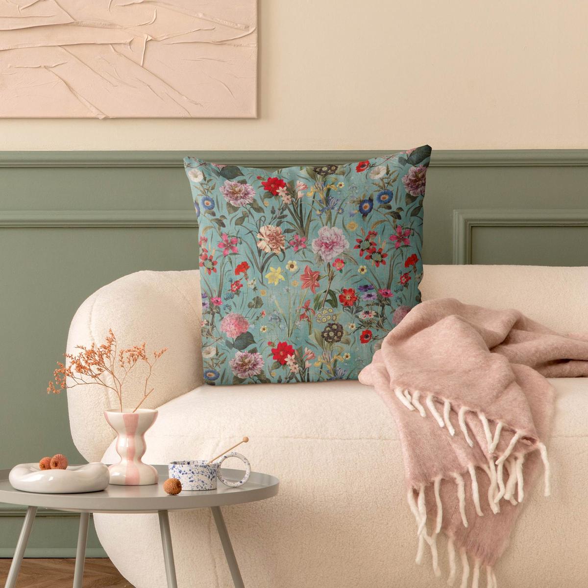 KISSENBEZUG Wildblumenwiese 40/40 cm - Grün, Textil (40/40cm) - Bilderwelten