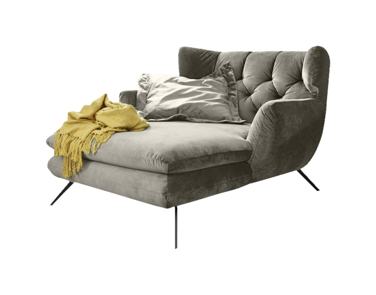 LONGSEAT CHAMRE Silber Velvet - Silberfarben/Schwarz, Textil/Metall (130/95/160cm) - KAWOLA
