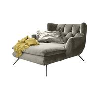 LONGSEAT CHAMRE Silber Velvet - Silberfarben/Schwarz, Textil/Metall (130/95/160cm) - KAWOLA
